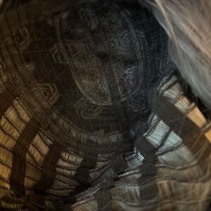 Black Lace and Mesh Detail Hat